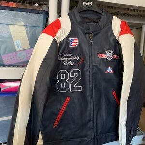 Men's Black and Red Wilsons Leather Jacket
